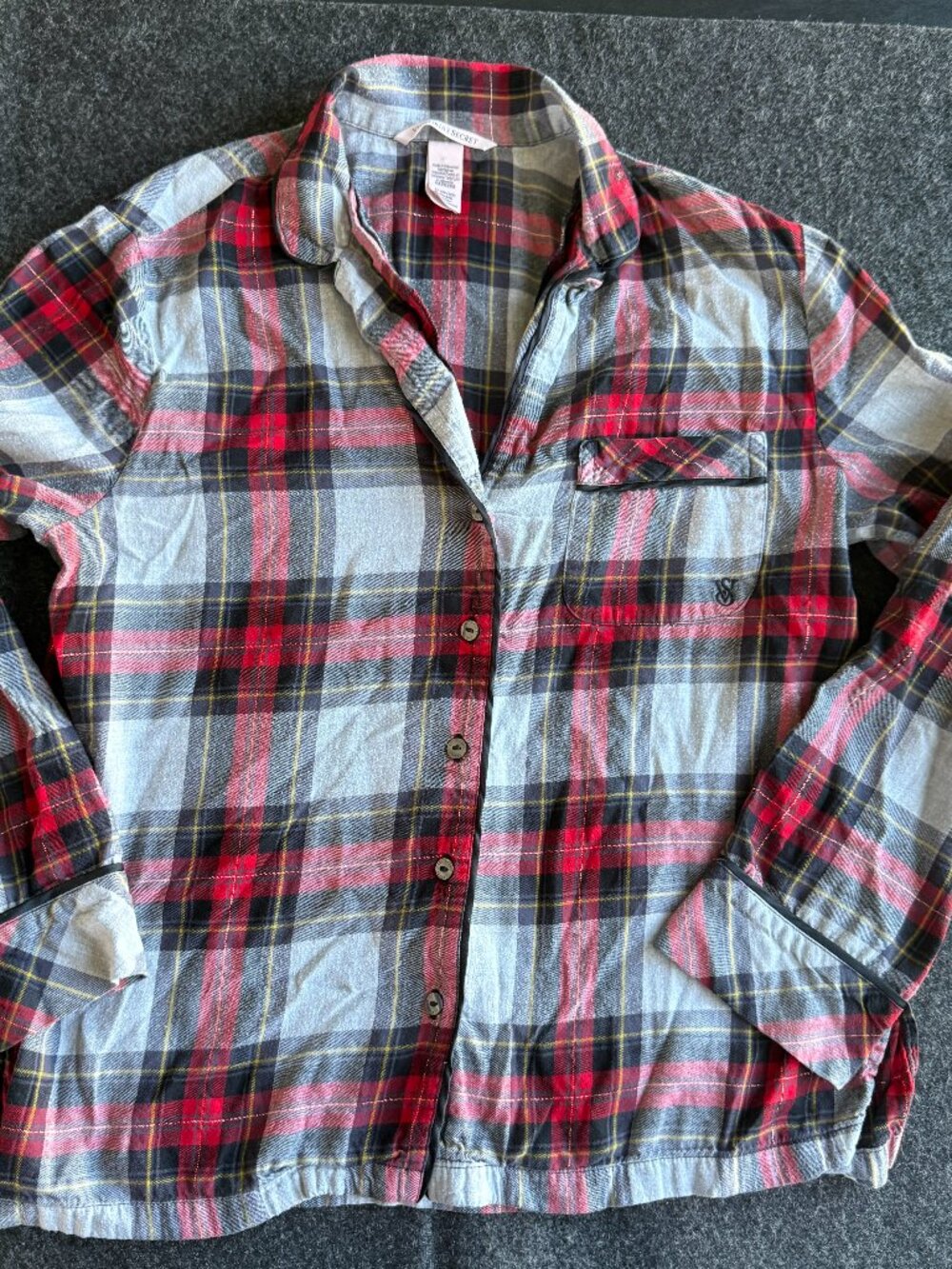 Victoria’s Secret Plaid Button Front Pajama Top XS